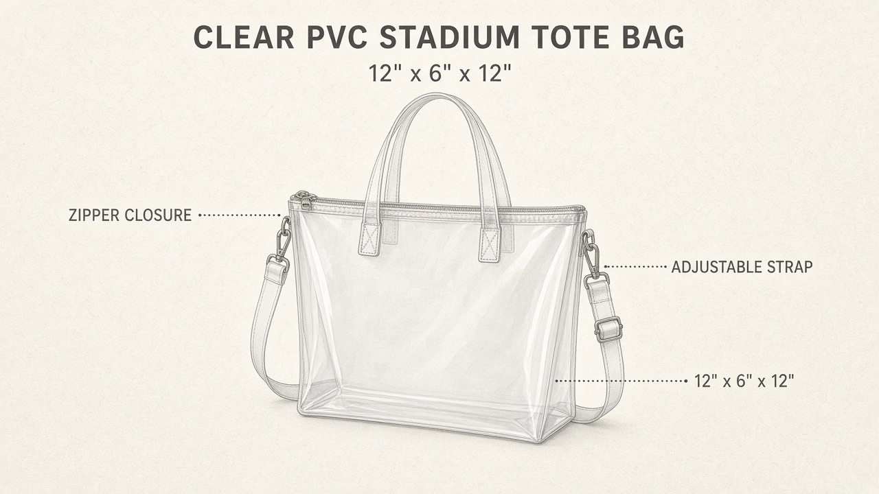 BAGAIL clear stadium tote
