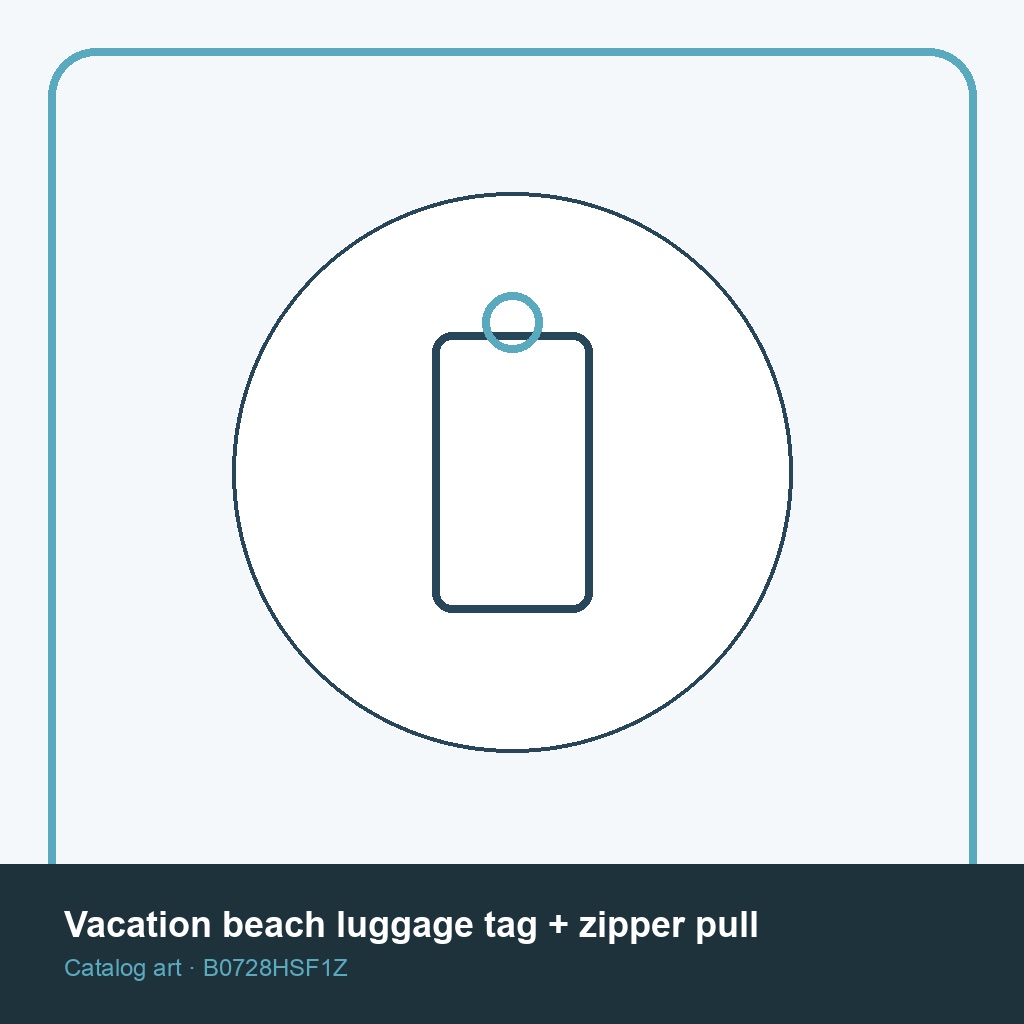 Vacation beach luggage tag + zipper pull