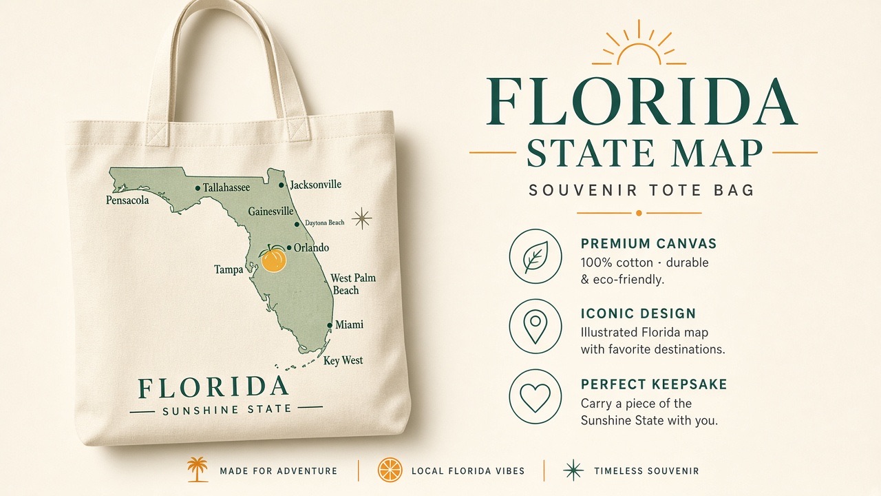Florida state map tote